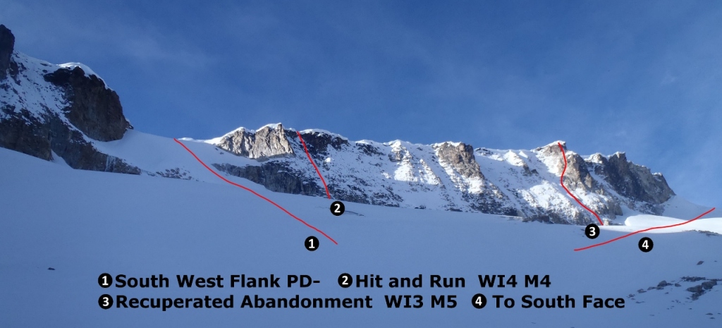 Charquini SW face routes