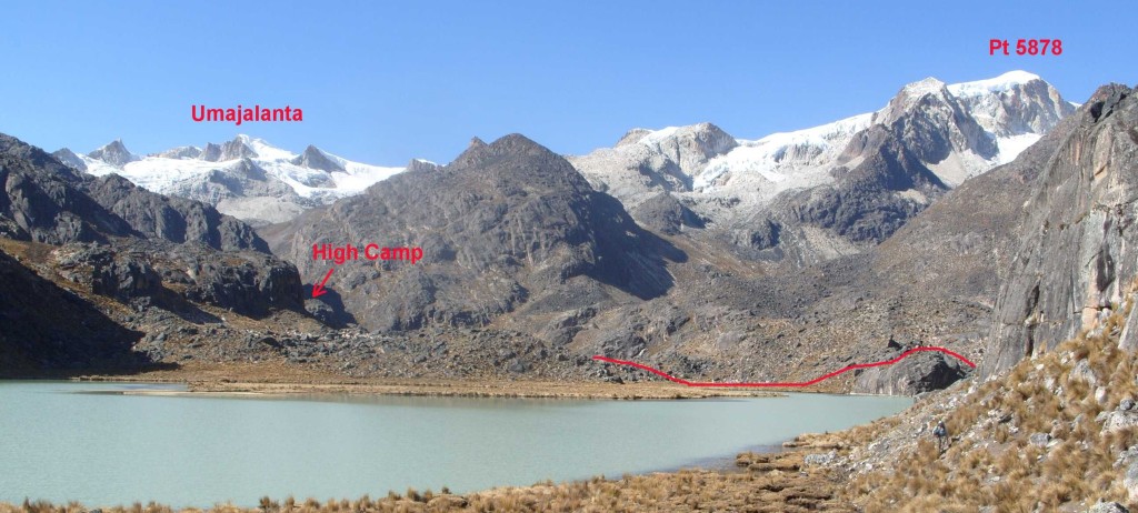 Umajalanta high camp from laguna leche khota