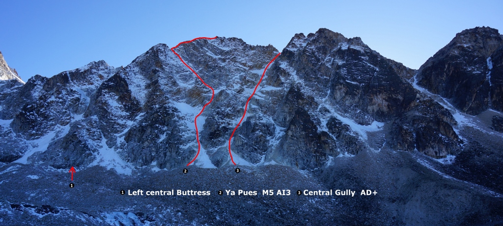 SW face of Pico Milluni routes 2 (1024x461)